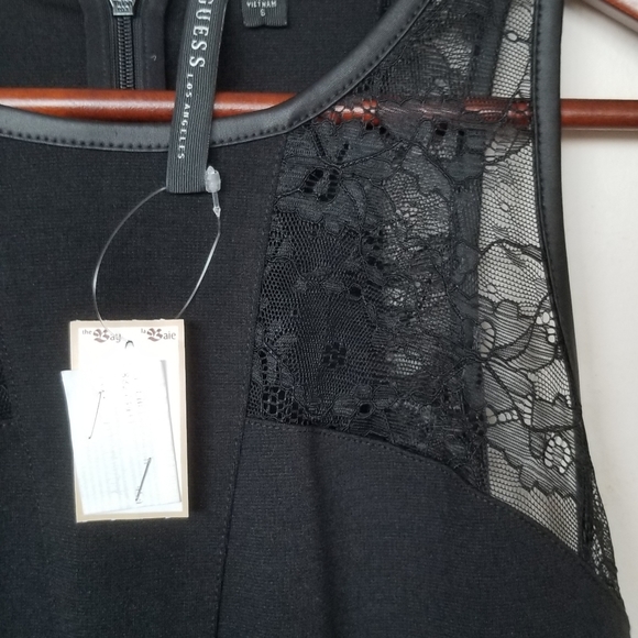 NEW Guess peplum feminine sleeveless top lace - Picture 7 of 8